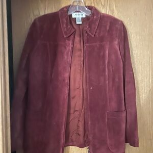 Vintage Alfani Women's Suede Blazer - Deep Red